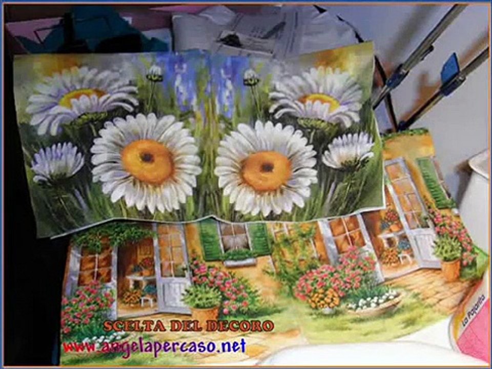 decorazione su sasso  una tridimensionale decoupage