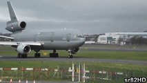 Netherlands Air Force KDC10 Tanker Amazing Engine Sound & Windy Takeoff at Prestwick Airport