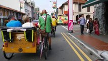 Singapore 4K from Little India to Raffles hotel 2015 with trishaw uncle taxi. UHD LX100