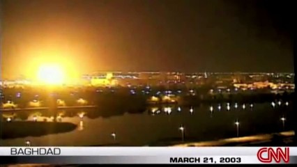 Bombing of Baghdad Live Report (Re-Enactment) 2-4-2003