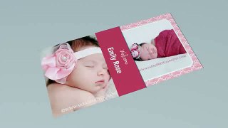 it's a Girl Birth Announcement - PUC 4 L2 - Red Paper Plane