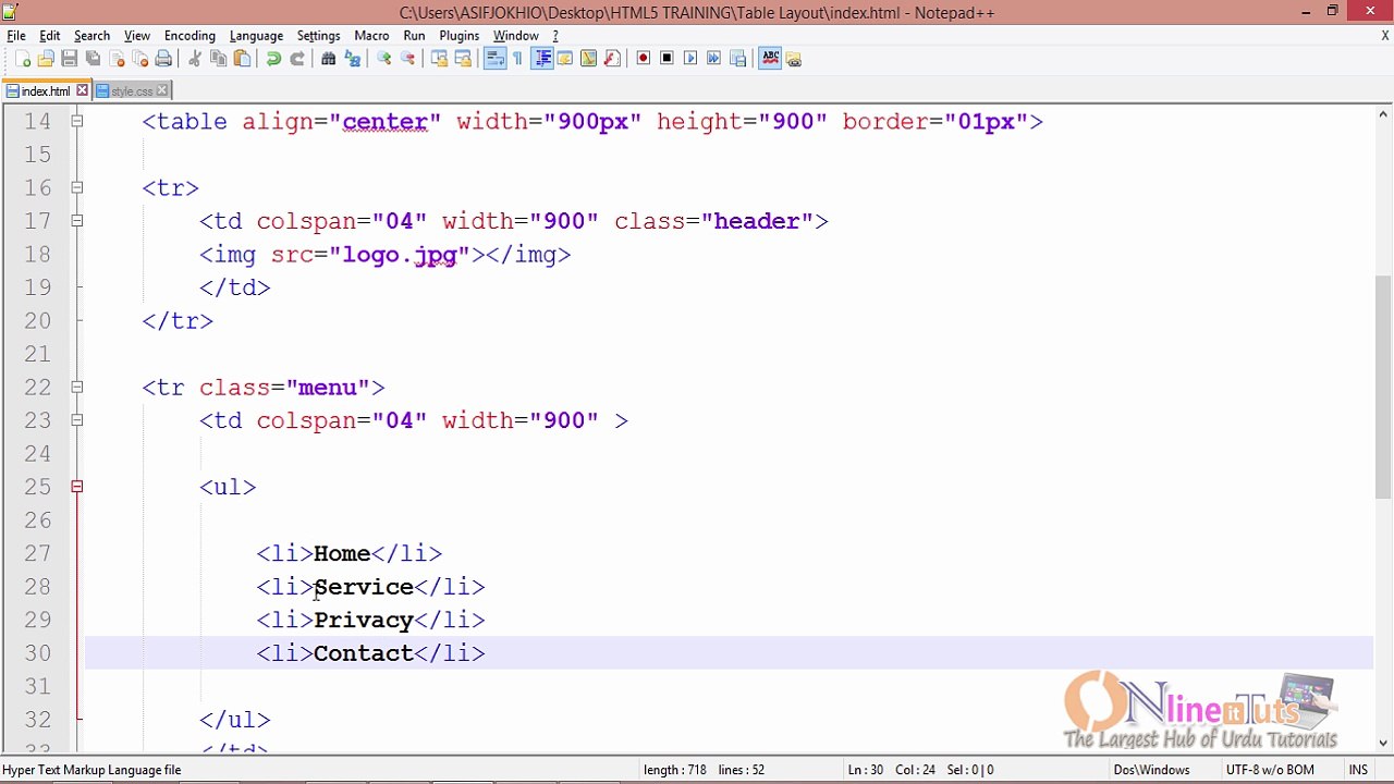 Make a Website Table Base Tutorial (Part-03)