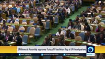 United Nations Approves raising Palestinian flag USA & Israel voted against Breaking News 9-11-2015