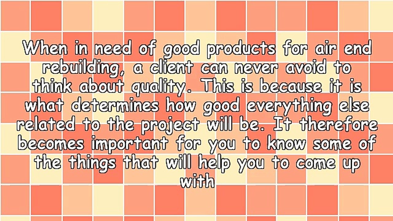 High Caliber Air End Rebuilding Products