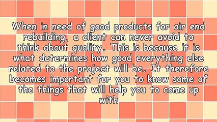 High Caliber Air End Rebuilding Products