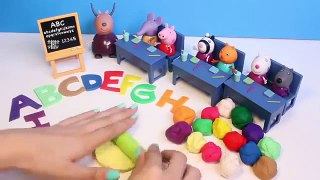 Play Doh Peppa Pig Classroom Learn ABC Playdough Letters Peppa Pig School House