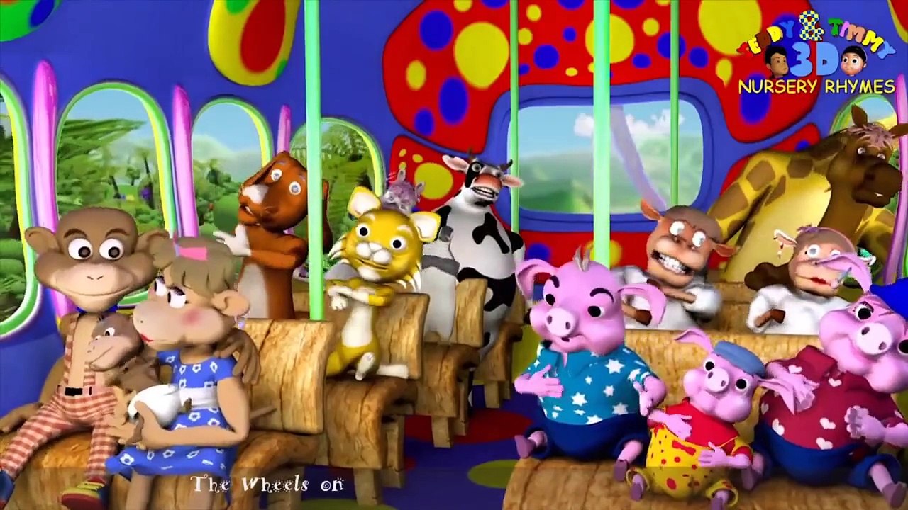 The wheels on the bus   Karaoke Version   Teddy   Timmy 3D Nursery Rhymes | song for children
