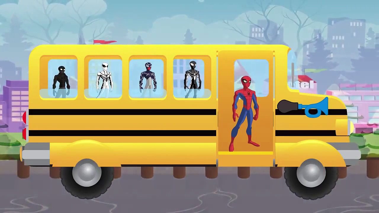 Wheels on the Bus SPIDERMAN   Nursery Rhymes For Kids   Superhero Nursery Rhymes
