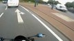 ROAD Accident- Motorcycle Crashes Into Car At Roundabout