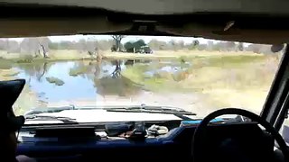 Crossing the River Kwai in Botswana, Africa
