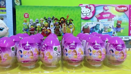30 Kinder Surprise Play Doh Eggs Blind Box Toys Disney Princess Planes Spongebob TMNT Play