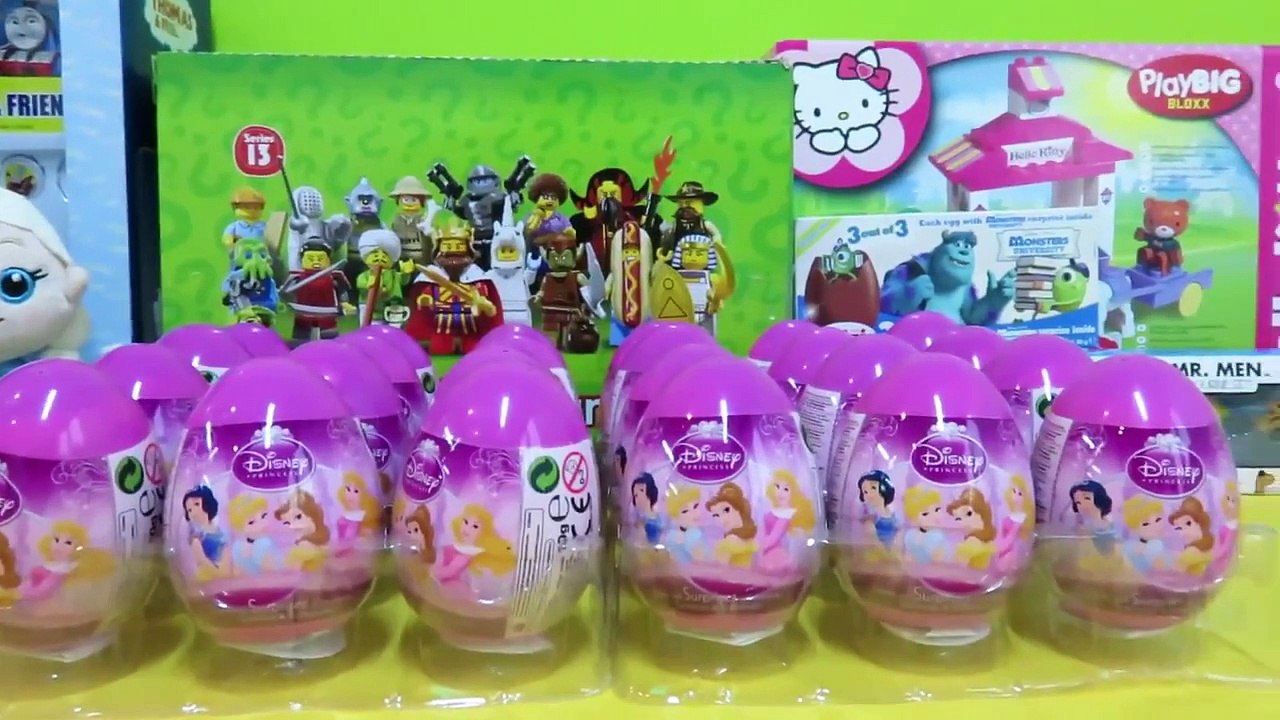 30 Kinder Surprise Play Doh Eggs Blind Box Toys Disney Princess Planes Spongebob TMNT Play