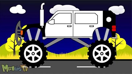 Police Truck - Monster Trucks For Children - Video for Kids