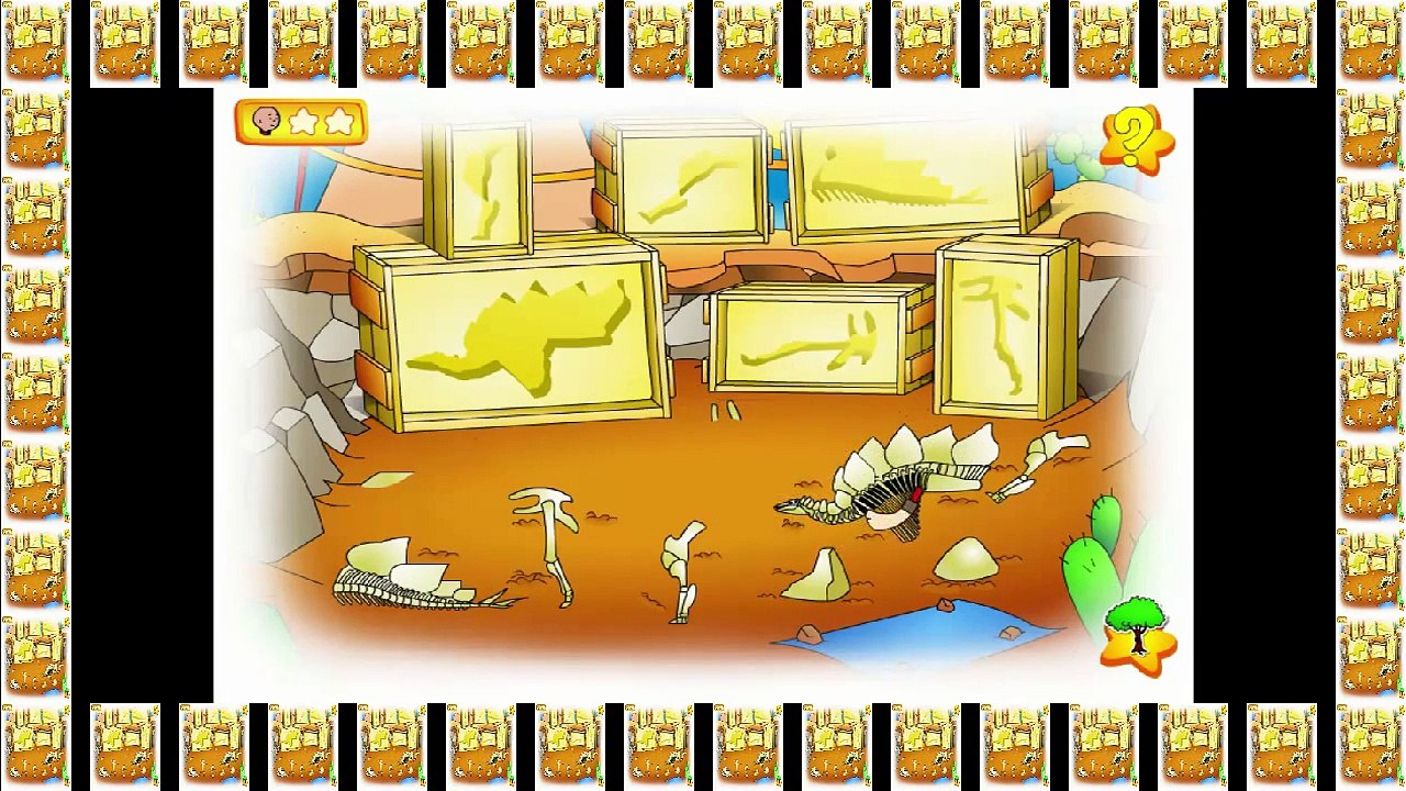 Caillou Dinosaur Digging Cartoon Animation PBS Kids Game Play Walkthrough