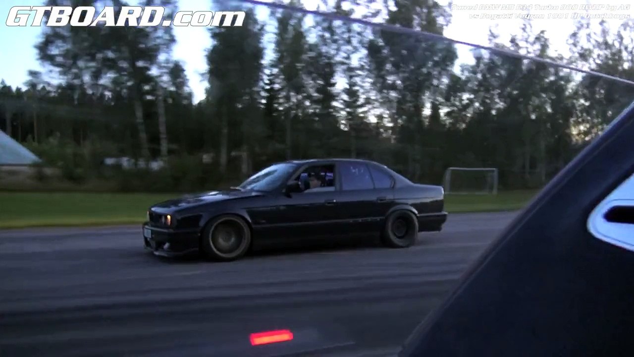 1001 HP Bugatti Veyron Dutchbugs vs BMW M5 E34 Turbo 900 RWHP by AG