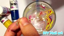 Pretty Flower / Swirl Red Purple White Water Marble Tutorial Technique! BEST HD Video Nail