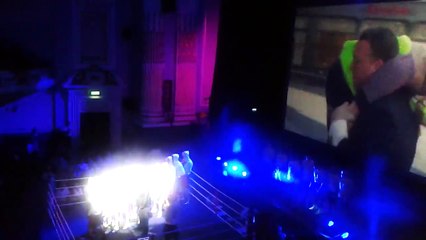 Edinburgh V Newcastle Boxing Usher Hall Sep 2015 intro part 2 + Irvine Welsh & National Anthems