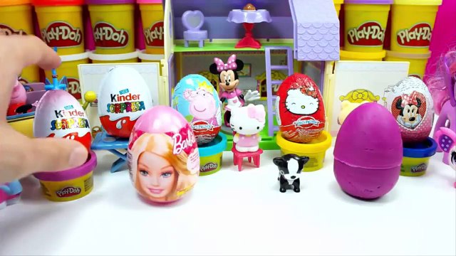Huevos Sorpresa Peppa Pig en español Barbie Play Doh juguetes de peppa pig