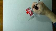 Drawing Visual Art Time Lapse A bottle of Pervak Первак