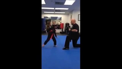 Girl practicing boxing in Stoneham, Wakefield MA