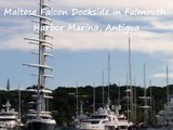 Yacht Charter; Maltese Falcon sets sail from Falmouth Harbor, Antigua