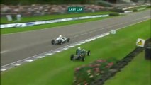 Finishing straight heroics lead to epic crash at the  Goodwood Revival
