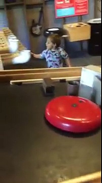 Finn in the music room at the children's museum