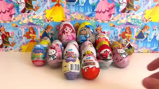 20 Chocolate Surprise Eggs Unboxing Frozen, Cars 2, The Lion King, Hello Kitty, Dora the Explorer