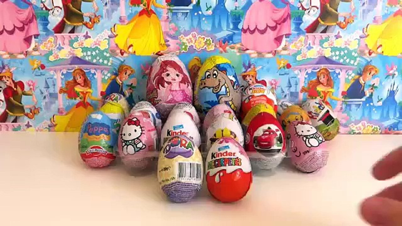 20 Chocolate Surprise Eggs Unboxing Frozen, Cars 2, The Lion King, Hello Kitty, Dora the Explorer