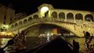 Venice canals by gondola in silence of the night