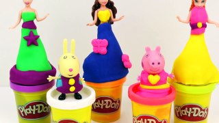 Disney Frozen Princess dough dress Peppa Pig Play Doh makeover with Princess Anna