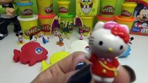 Play Doh Funny Surprise Eggs Peppa Pig Mickey Mouse Frozen Cars 2 Spongebob Shopkins Hello kitty