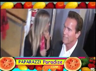 LeBRON JAMES ditches SCHWARZENEGGER to greet CHRIS BROWN