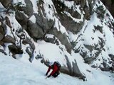 Reggie C.  Ice climbing Great White Icicle-Solo Climbing Utah