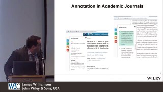 Annotation in a Publishing Context ~ James Williamson @ W3C Web Annotations Workshop