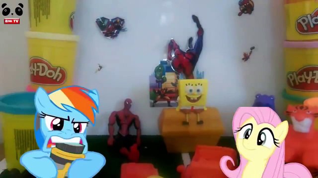 Spiderman Play Doh Toys Spongebob Mickey Mouse Cartoon Peppa pig Play Doh Minions Stamp