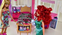 Barbies Glam Getaway House Disney Princess Ariel Transforming Barbie Doll Playset On-The-Go!