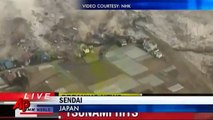 Massive TSUNAMI hits North JAPAN Sendai after 8.8_8.9 earthquake 11th March 2011