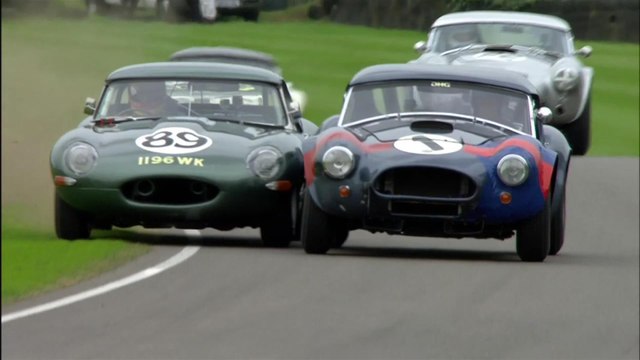 Stunning racing between AC Cobras, Jaguars and Aston Martins in RAC TT - and a few scary moments.