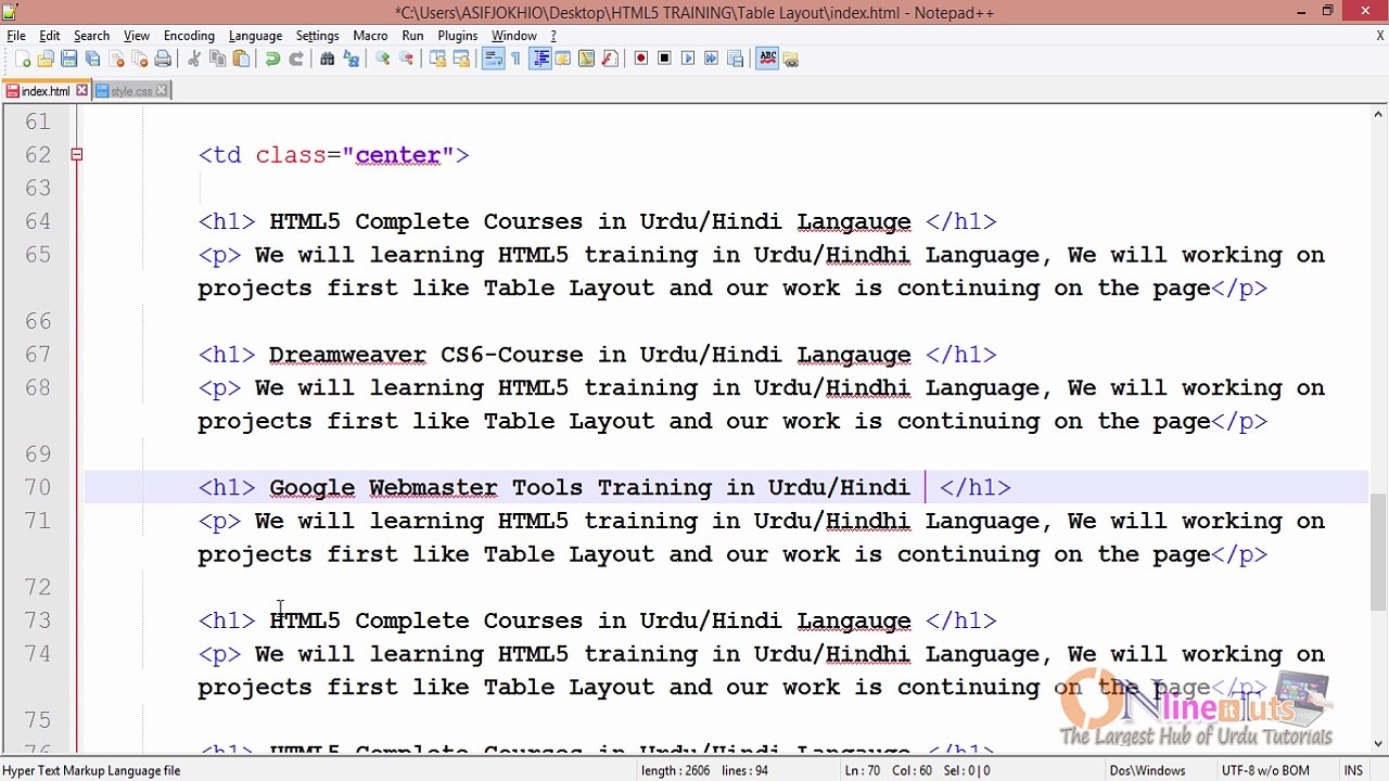 Make a Website Table Base Tutorial (Part-05)