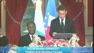 Le couple présidentiel ivoirien a pris part au Dîner d'Etat offert par SEM Nicolas Sarkozy