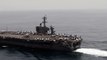 USS Theodore Roosevelt and USS Normandy underway in Arabian Sea