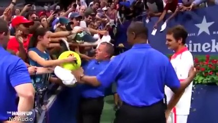 Roger Federer Saves Boy From Being Crushed At The US Open 2015