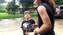 Little boy scares his grandma prank