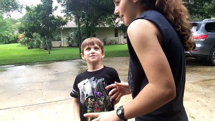 Little boy scares his grandma prank