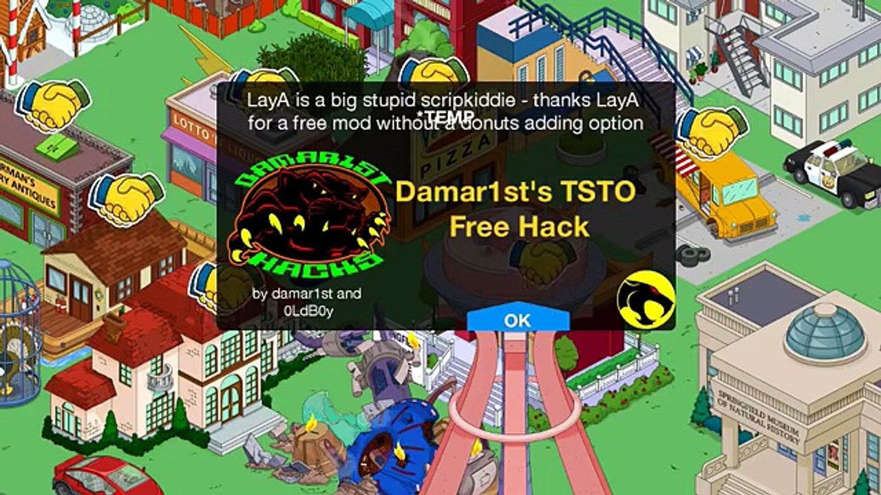 Les Simpsons Springfield HACK 4.16.4 / Free Shopping / Argent illimité / Donuts illimité [iOS]