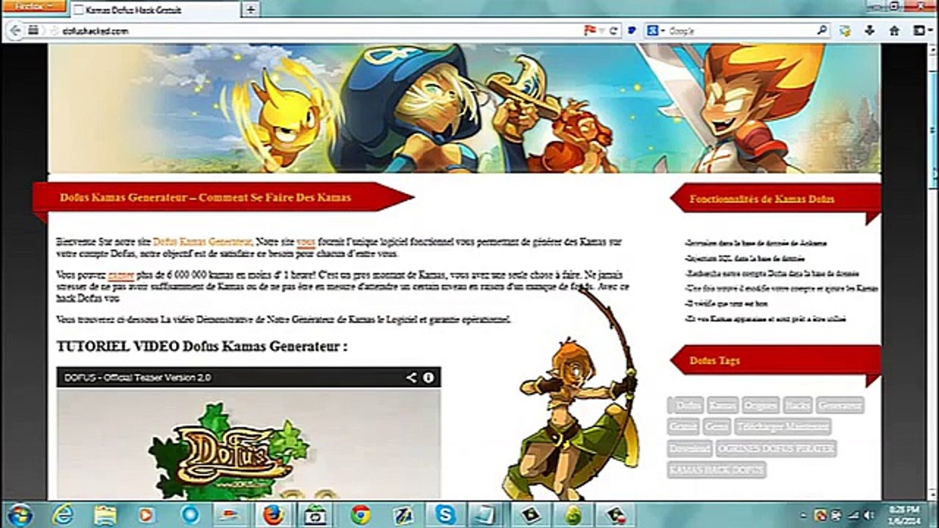 Hack Kamas Generateur de Kamas Dofus