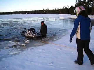 INCREDIBLE FAILED SNOWMOBILE WATER CROSSING AND SUBSEQUENT FAILED RESCUE AFTERMATH