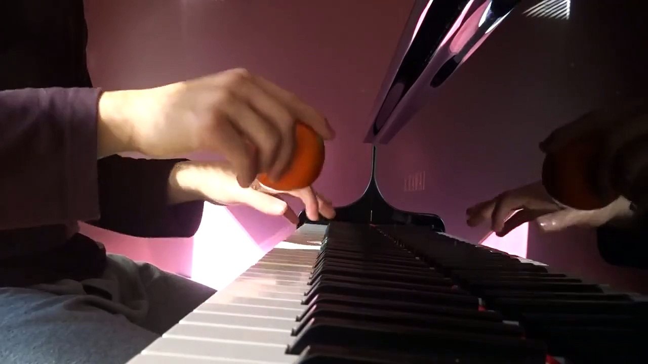 Playing the entertainer with orange
