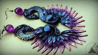 Dragons earrings from polymer clay